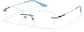 Angle view of Rectangle Glasses P810516 in Blue thumbnail