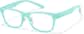 Angle view of Glow-in-the-Dark Rectangle Glasses  P8111016 in Teal  thumbnail