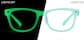 Front view of Glow-in-the-Dark Rectangle Glasses  P8111016 in Teal  thumbnail
