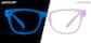 Front view of Glow-in-the-Dark Rectangle Glasses  P8111017 in Violet  thumbnail