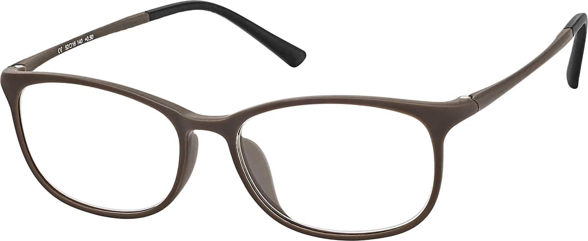 Angle view of Oval Reading Glasses R000215050 in Brown