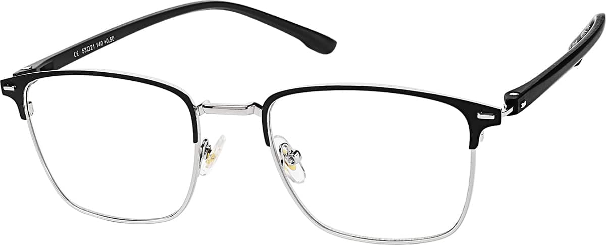 Coexist Browline Black & Silver Full Rim Eyeglasses