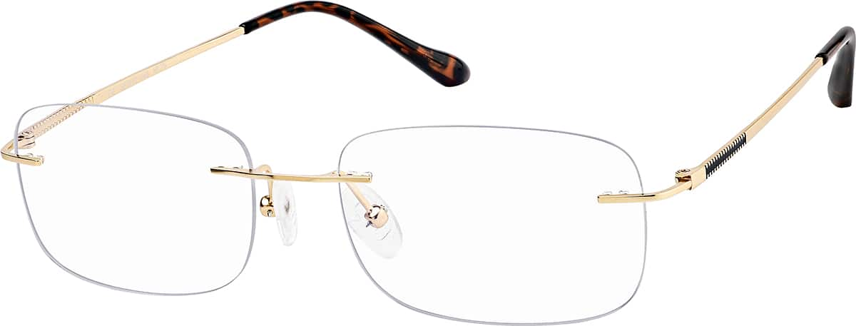 Angle view of Rectangle Reading Glasses R000914050 in Gold