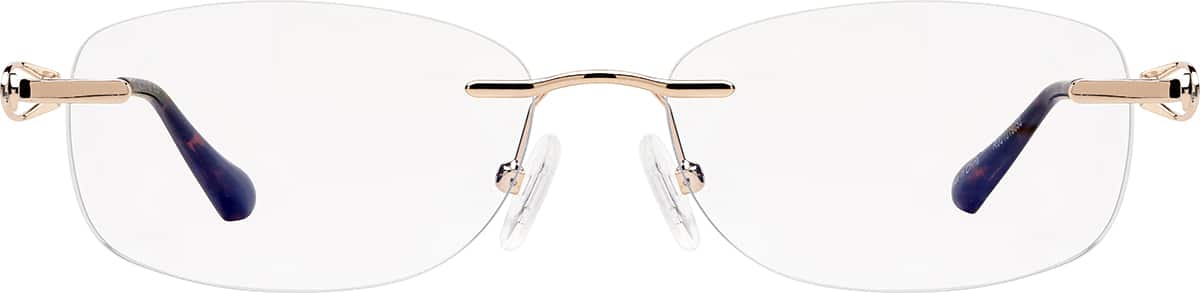 Front view of Oval Reading Glasses R001019050 in Rose Gold