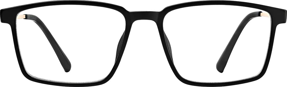 Front view of Rectangle Reading Glasses R001321050 in Black