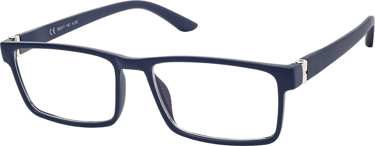 Angle view of Rectangle Reading Glasses R001416050 in Blue