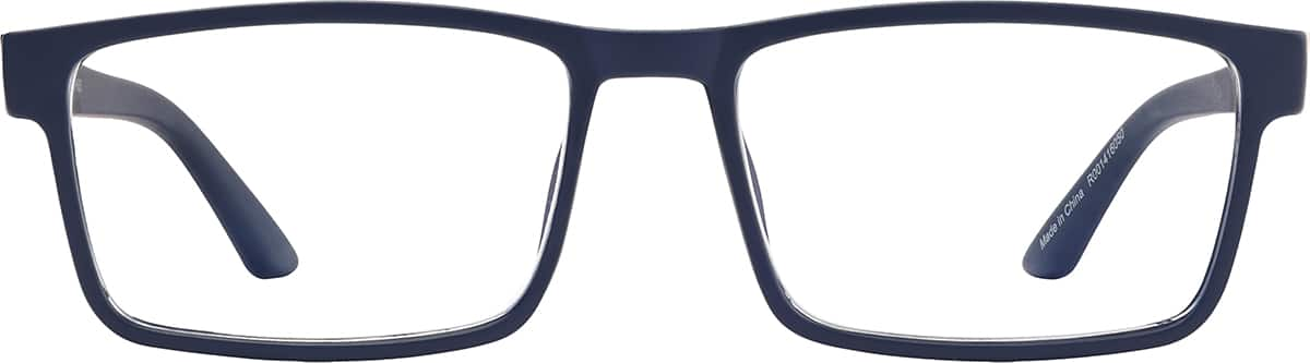 Front view of Rectangle Reading Glasses R001416050 in Blue