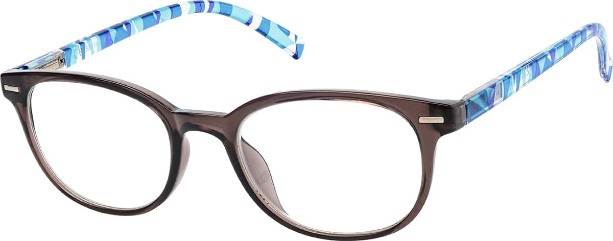 Angle view of Oval Reading Glasses R001512150 in Gray