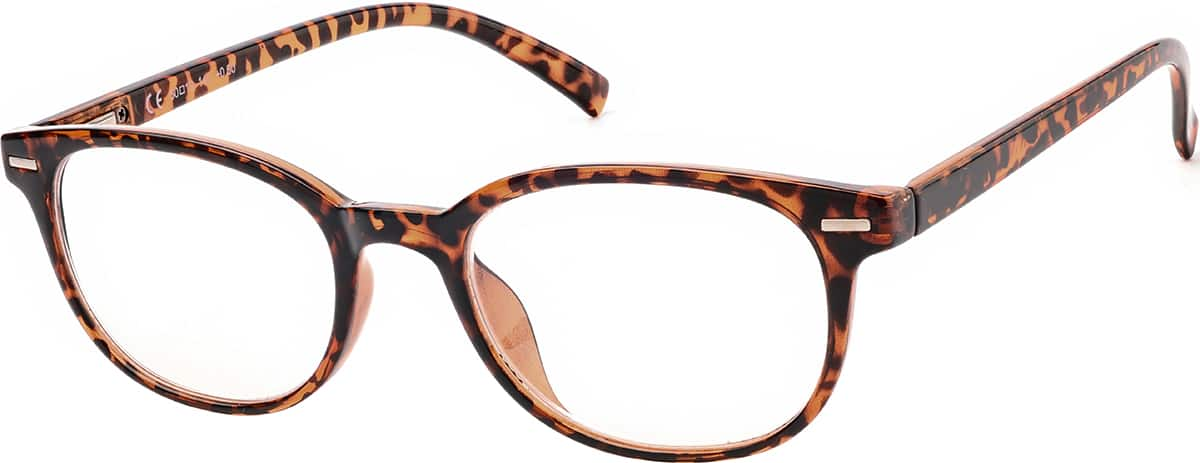 Angle view of Oval Reading Glasses R001525050 in Tortoiseshell