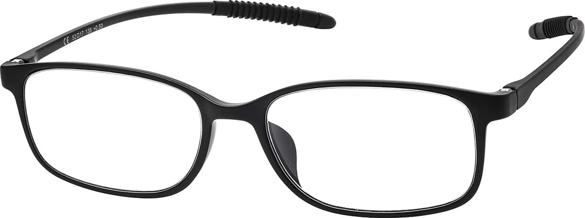 Angle view of Rectangle Reading Glasses R001621050 in Black