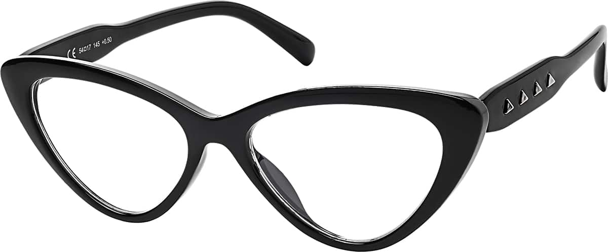 Angle view of Cat-Eye Reading Glasses R001721050 in Black