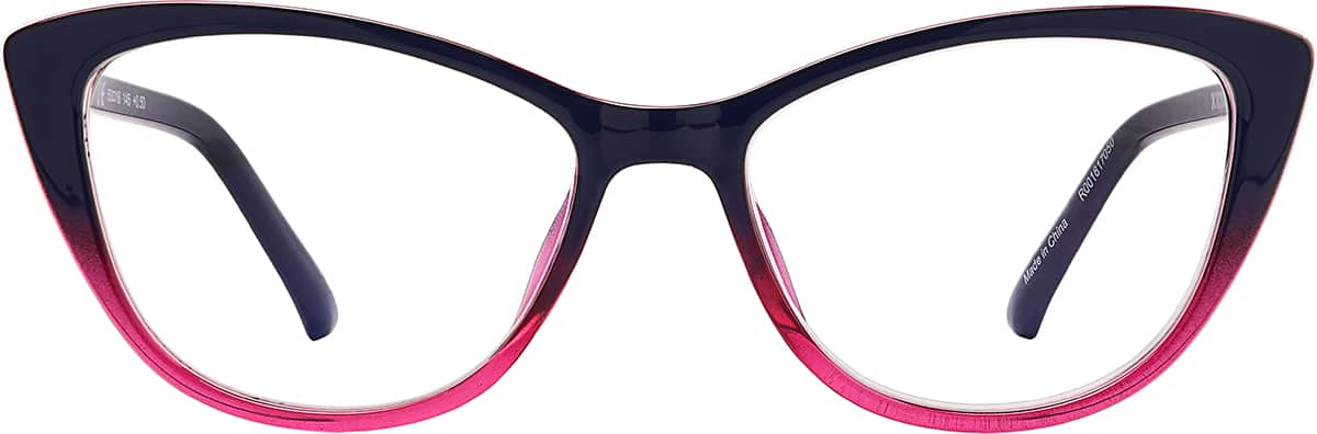 Front view of Cat-Eye Reading Glasses R001817050 in Black/Pink