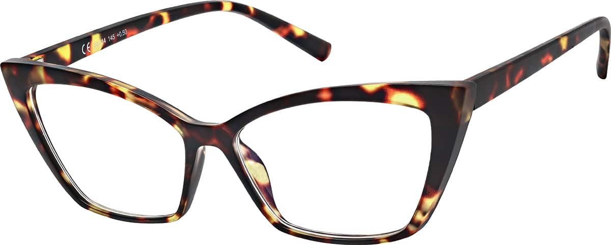 Angle view of Cat-Eye Reading Glasses R002125050 in Tortoiseshell