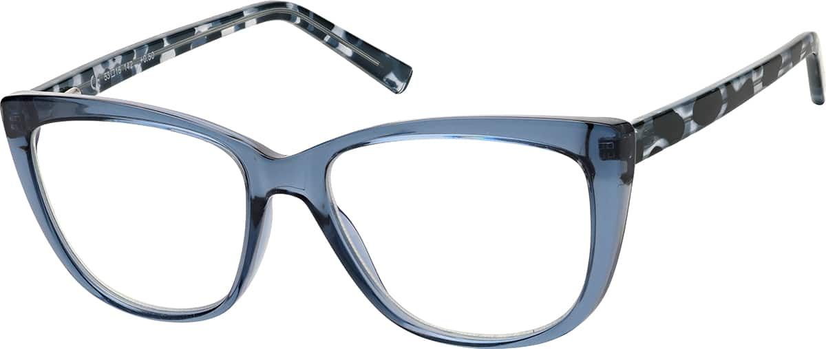 Angle view of Cat-Eye Reading Glasses R002716100 in Blue