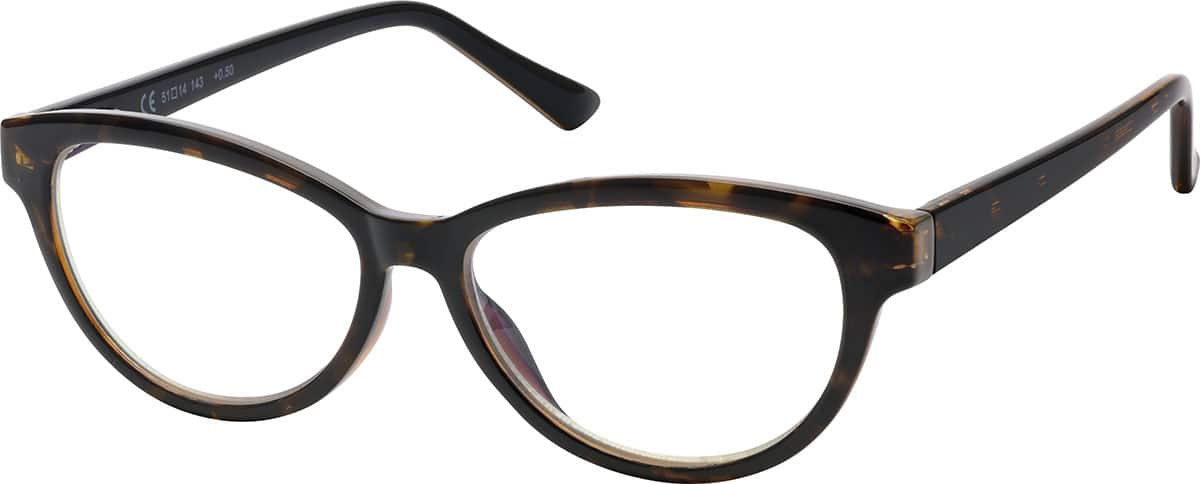 Angle view of Cat-Eye Reading Glasses R003125150 in Tortoiseshell