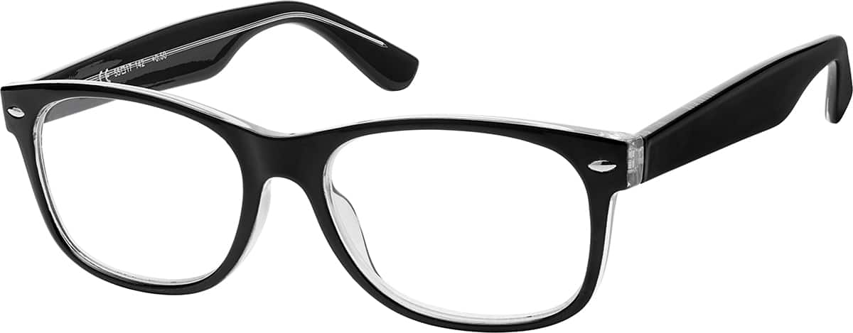 Angle view of Rectangle Reading Glasses R003221050 in Black