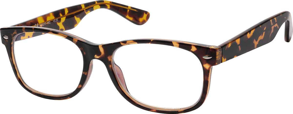 Angle view of Rectangle Reading Glasses R003225150 in Tortoiseshell