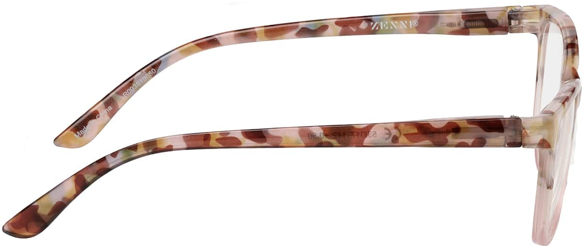 Side view of Rectangle Reading Glasses R003519050 in Pink