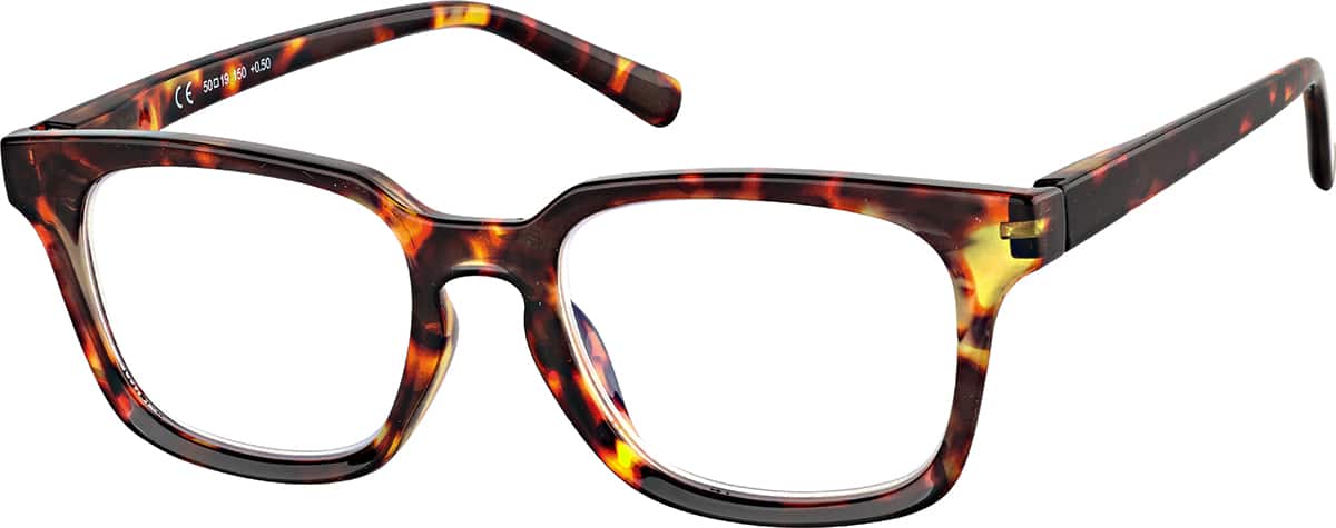 Tortoiseshell Rectangle Reader #R004425050 | Zenni Optical