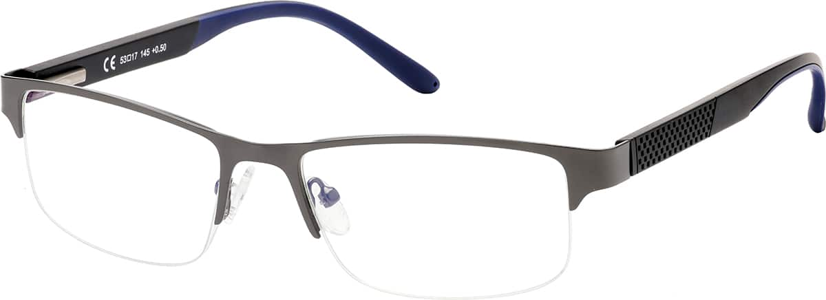 Angle view of Rectangle Reading Glasses R006212050 in Silver