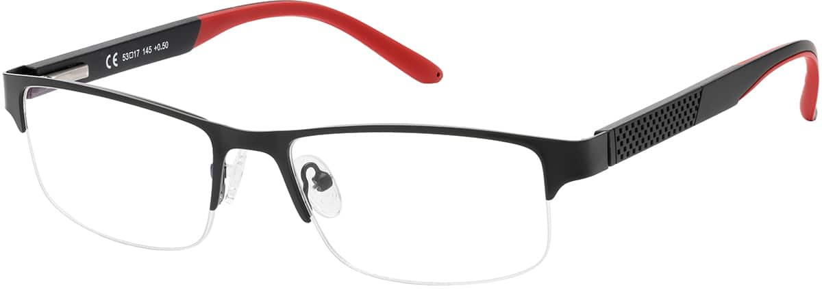 Angle view of Rectangle Reading Glasses R006221050 in Black