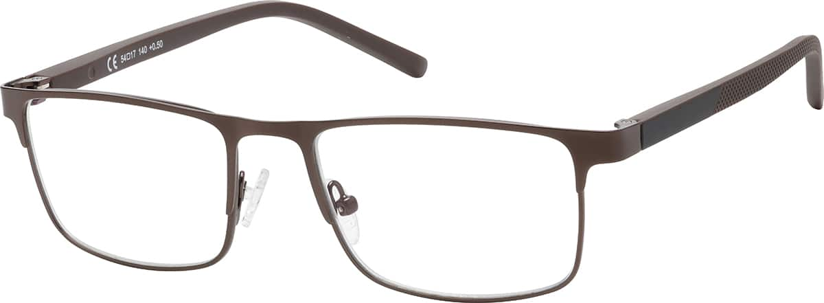 Angle view of Rectangle Reading Glasses R006315200 in Brown