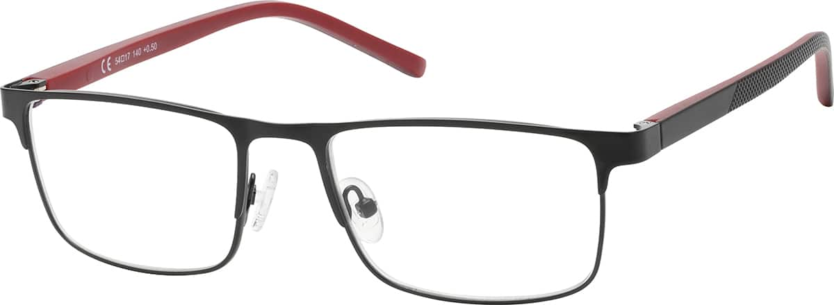 Angle view of Rectangle Reading Glasses R006321050 in Black