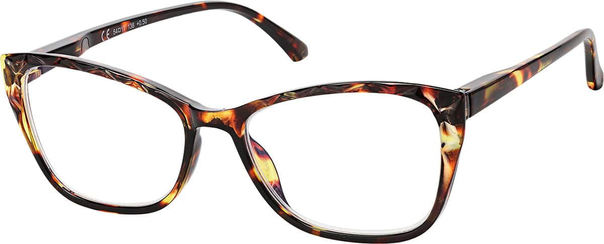 Angle view of Cat-Eye Reader R007125050 in Tortoiseshell