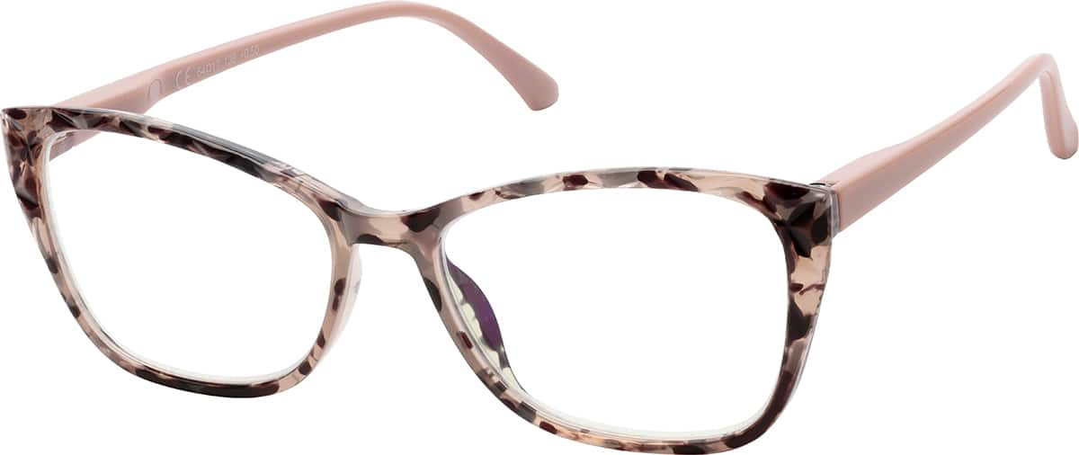 Angle view of Cat-Eye Reader R007139050 in Pink Tortoiseshell