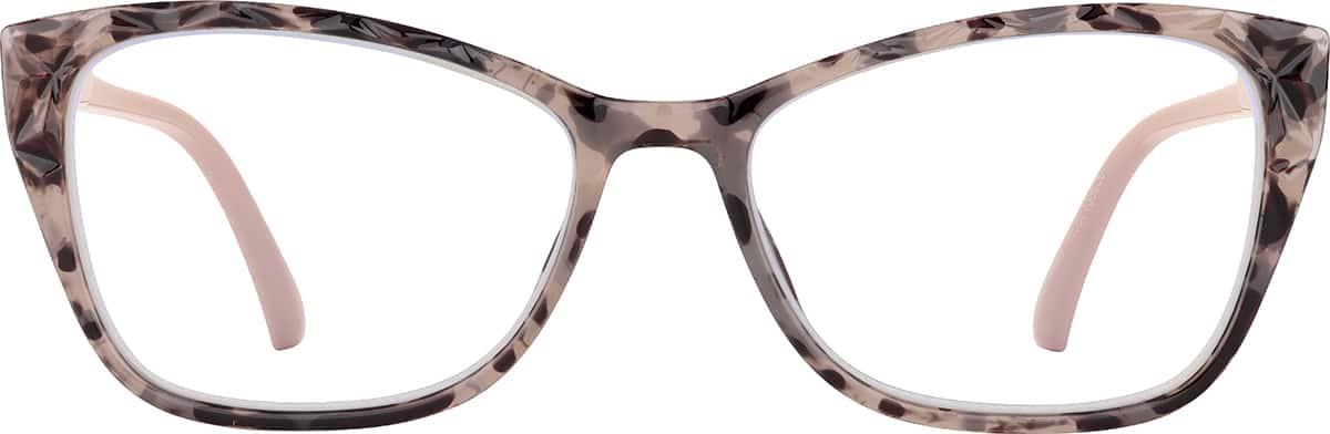 Front view of Cat-Eye Reader R007139050 in Pink Tortoiseshell