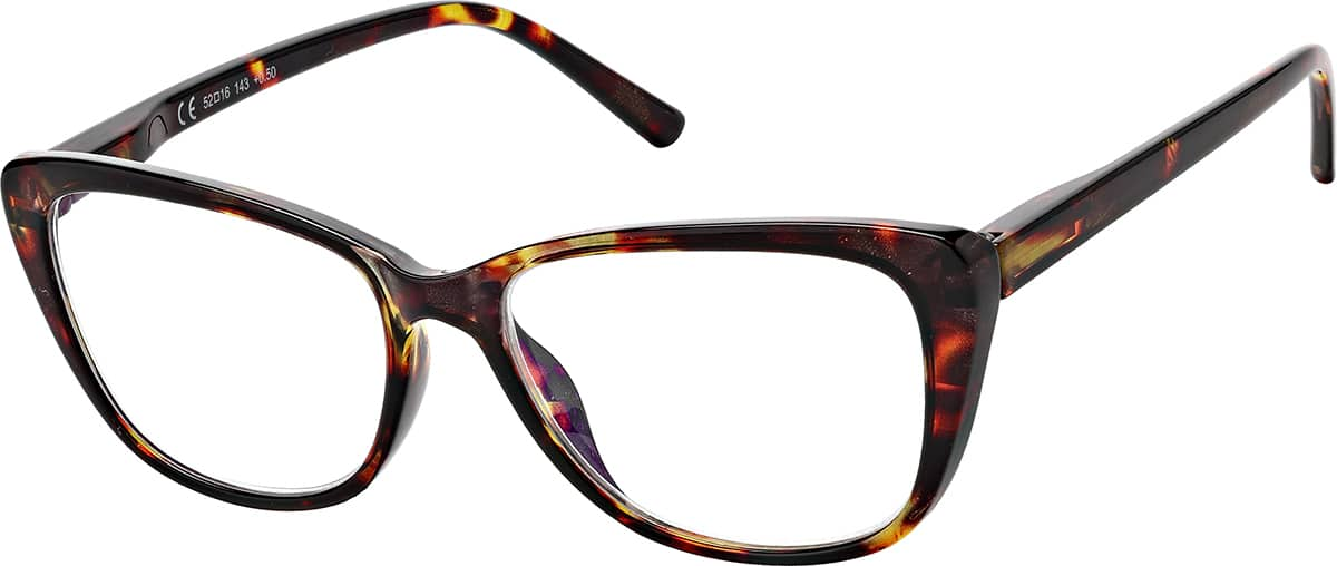 Angle view of Cat-Eye Reader R007425050 in Tortoiseshell