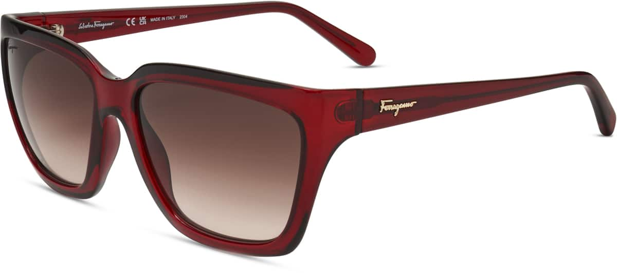 Angle view of Ferragamo SF1018S SF1018S18 in Crystal Wine