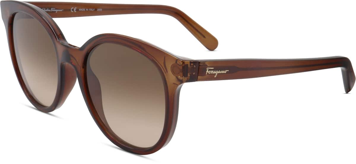 Angle view of Ferragamo SF833S SF833S15 in Crystal Brown