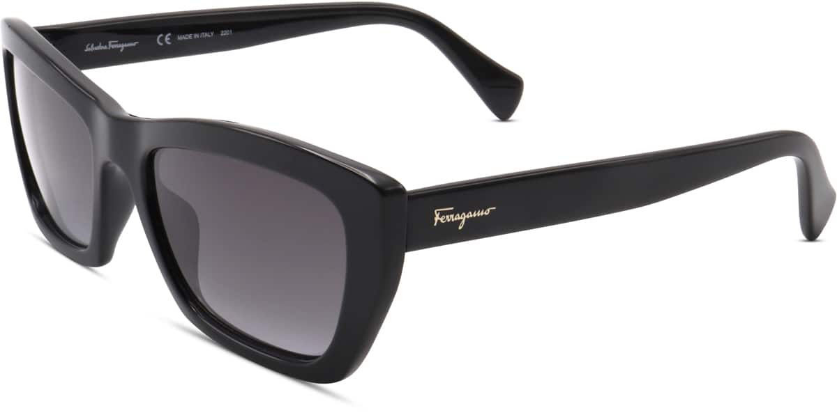 Angle view of Ferragamo SF958S SF958S21 in Black