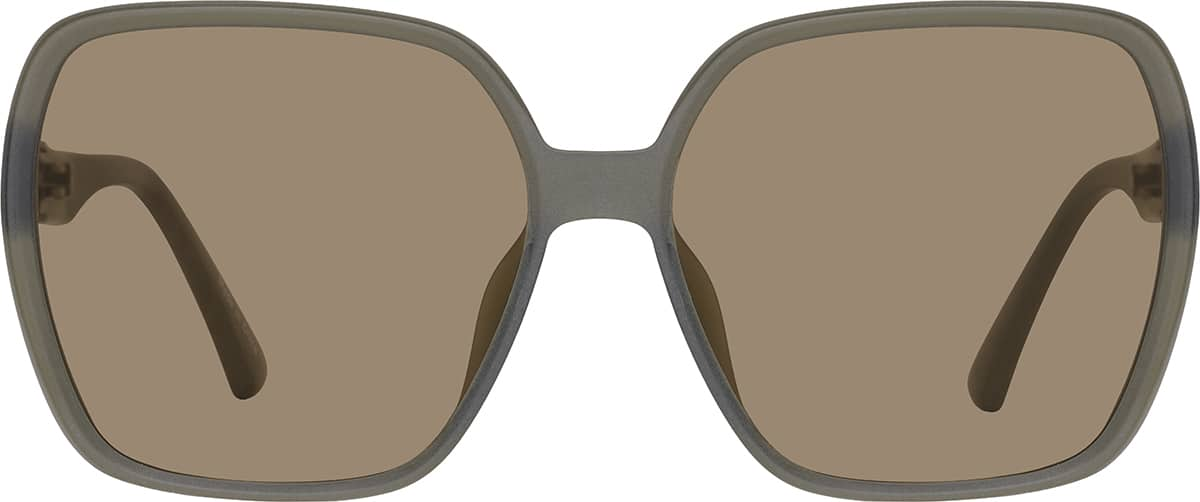 Front view of Square Sunglasses T00131515 in Brown