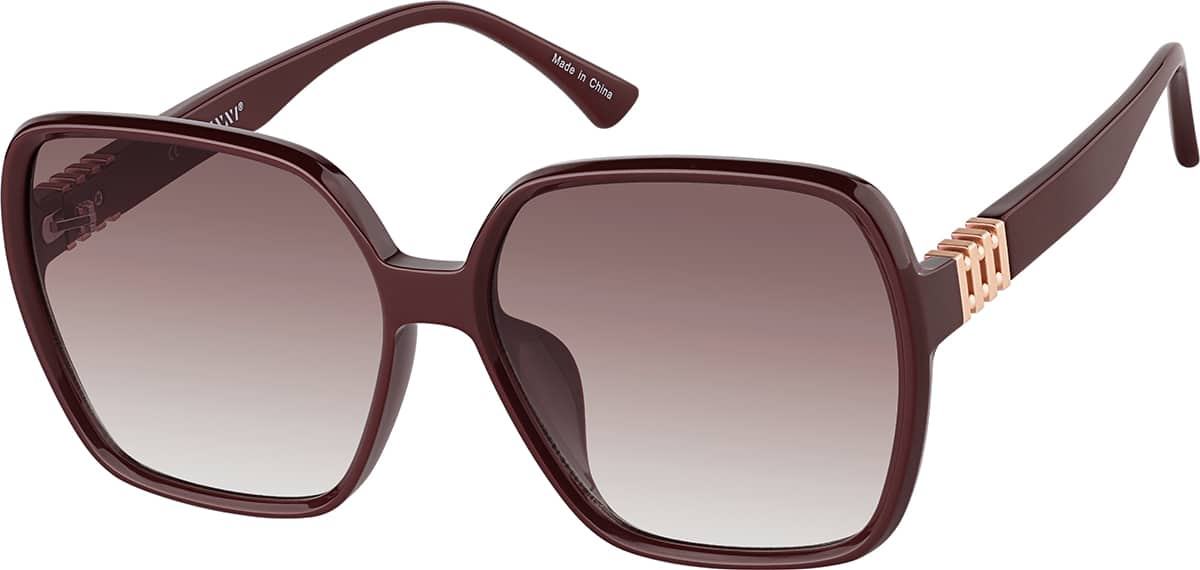 Angle view of Square Sunglasses T00131818 in Red