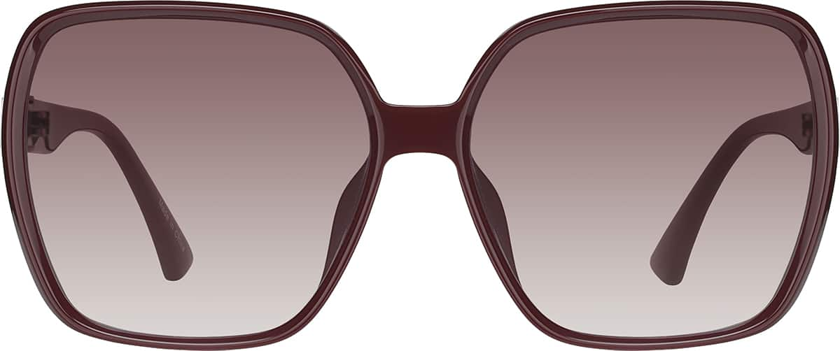 Front view of Square Sunglasses T00131818 in Red