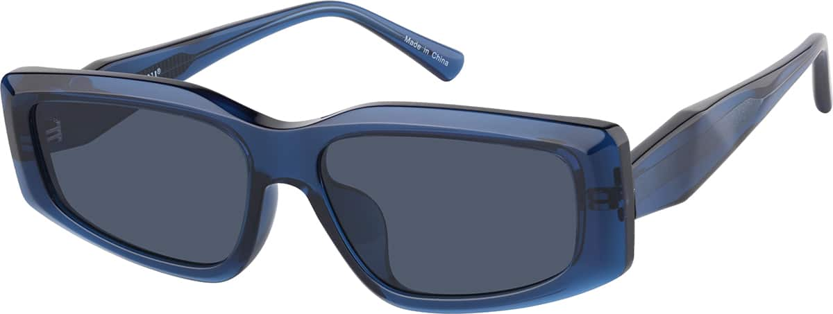 Angle view of Rectangle Sunglasses T00141616 in Blue