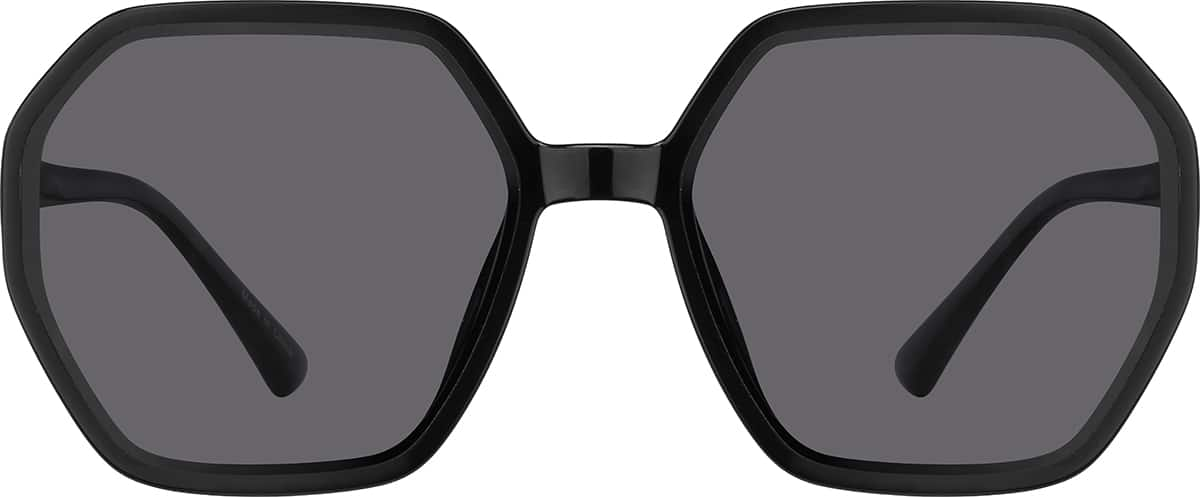 Front view of Geometric Sunglasses T00162112 in Black