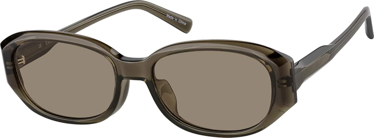 Angle view of Rectangle Sunglasses T00181515 in Brown