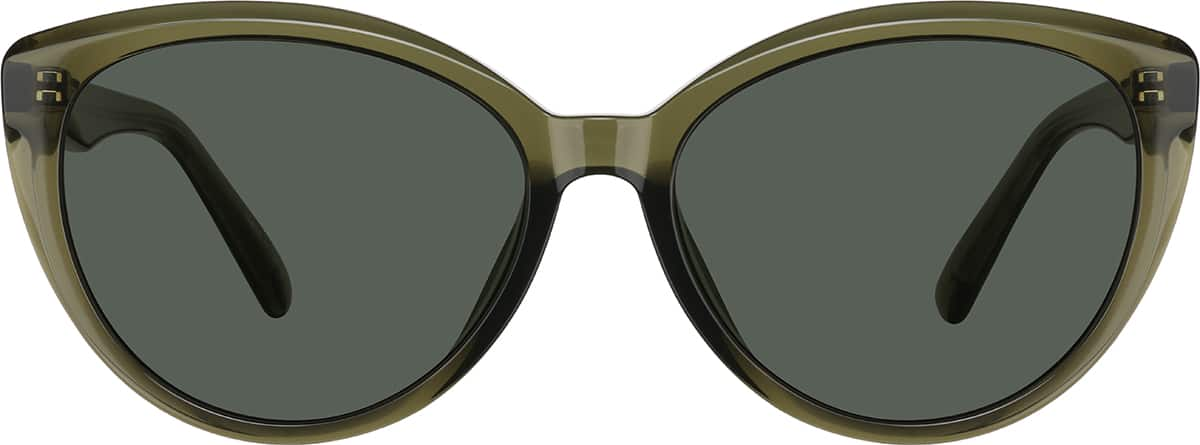 Front view of Cat-Eye Sunglasses T00192412 in Green