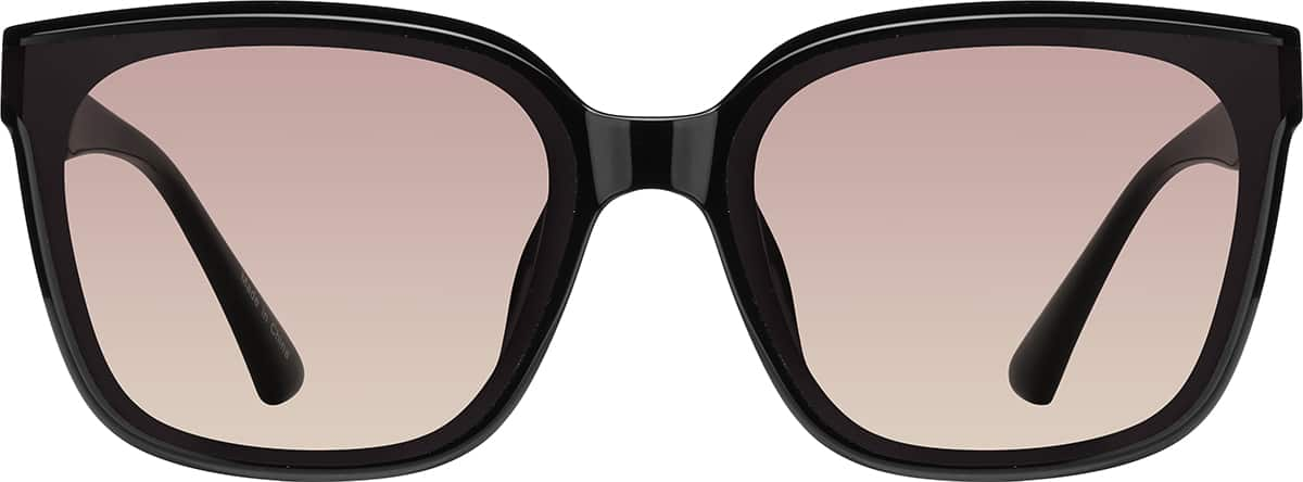 Front view of Square Sunglasses T00202119 in Black