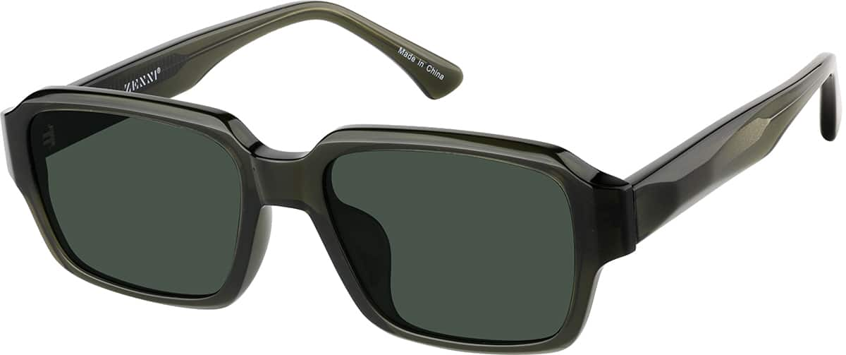 Angle view of Rectangle Sunglasses T00212112 in Green