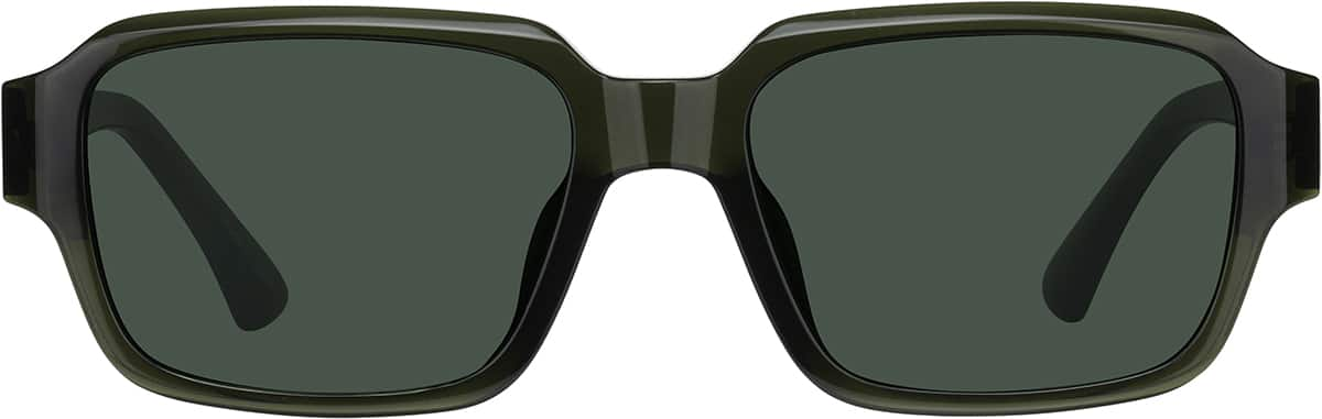 Front view of Rectangle Sunglasses T00212112 in Green