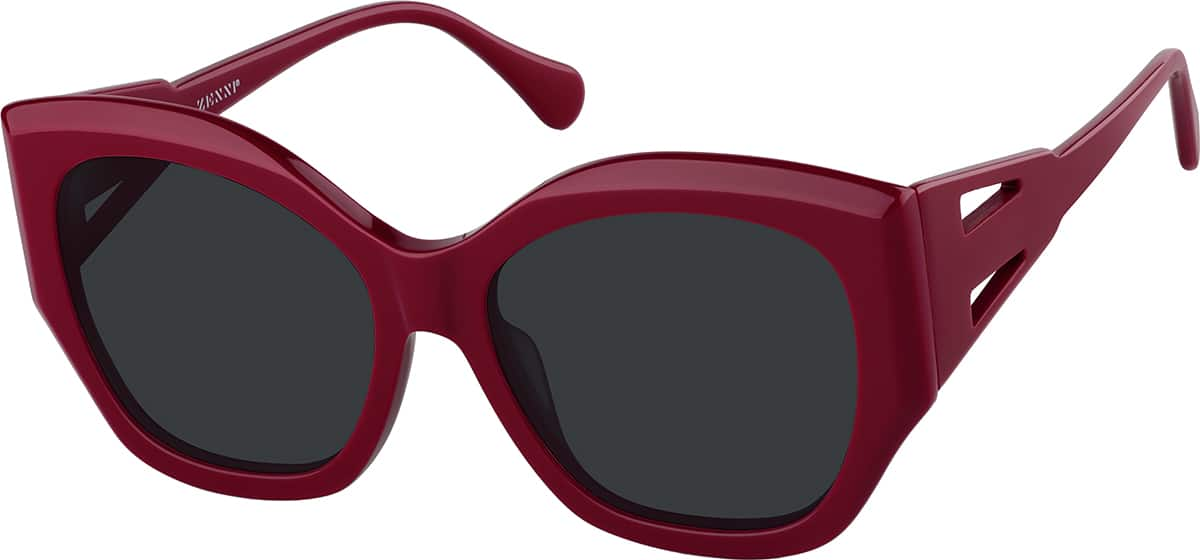 Angle view of Cat-eye Sunglasses T00251812 in Red