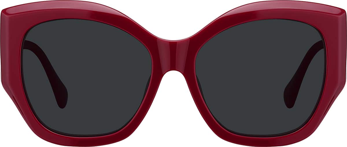 Front view of Cat-eye Sunglasses T00251812 in Red