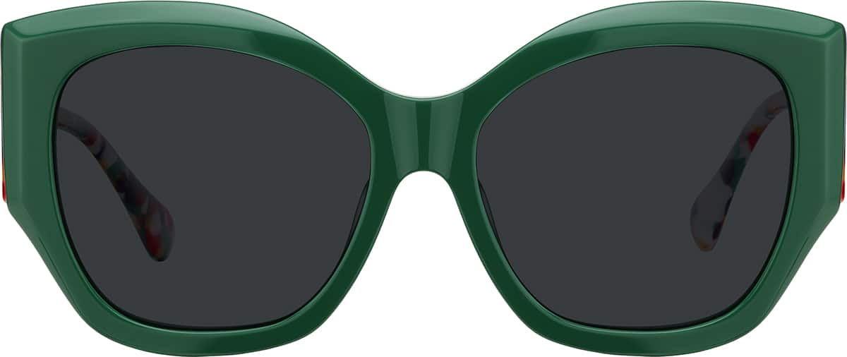 Front view of Cat-eye Sunglasses T00252412 in Green