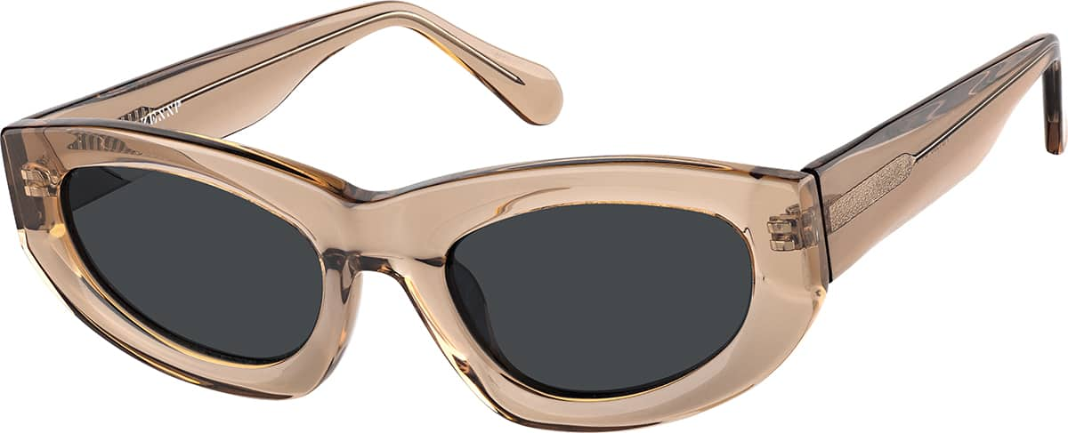 Angle view of Cat-eye Sunglasses T00311512 in Champagne