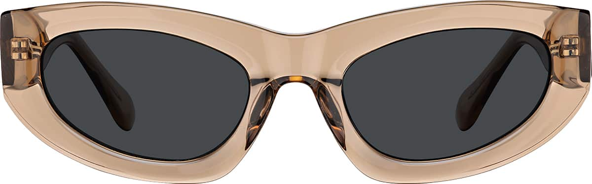 Front view of Cat-eye Sunglasses T00311512 in Champagne