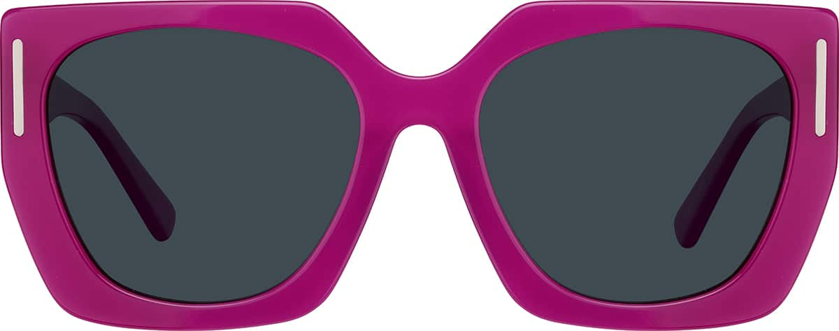 Front view of Square Sunglasses T00321712 in Purple